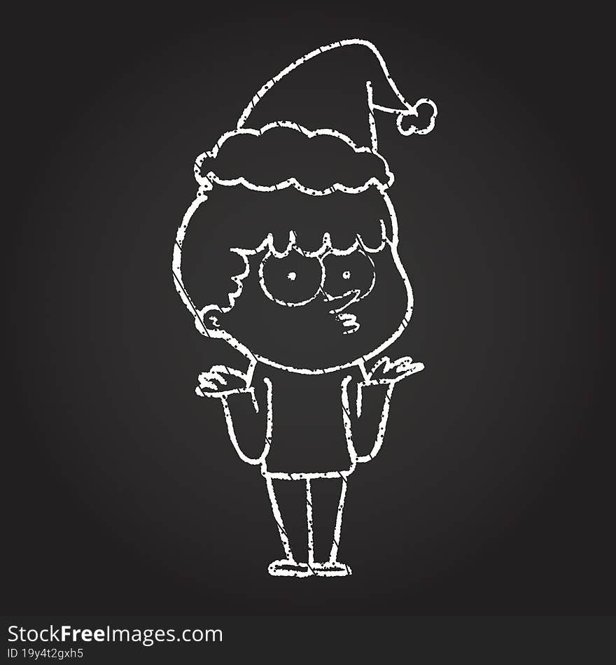 Christmas Man Chalk Drawing