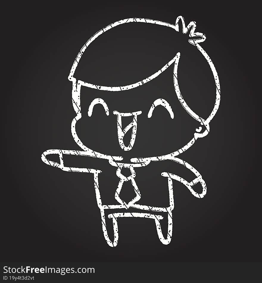 Businessman Chalk Drawing