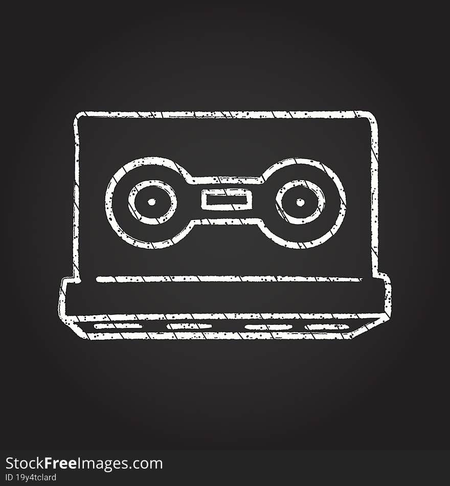 Music Cassette Chalk Drawing