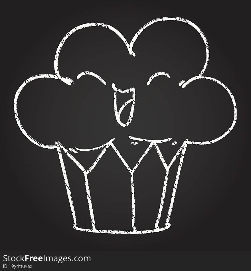 Cupcake Chalk Drawing