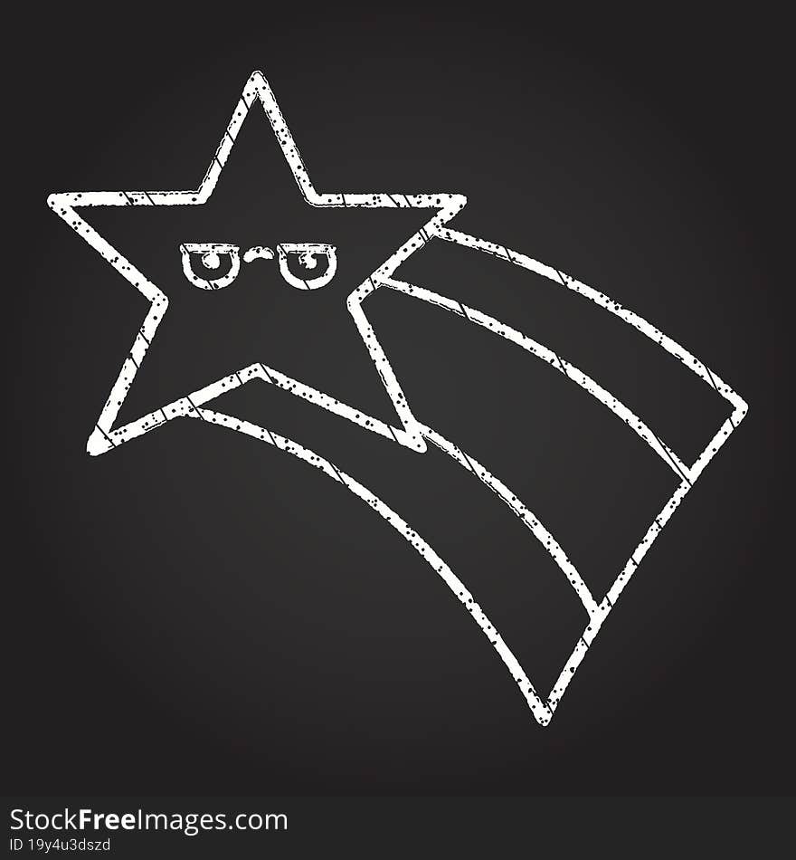 Shooting Star Chalk Drawing