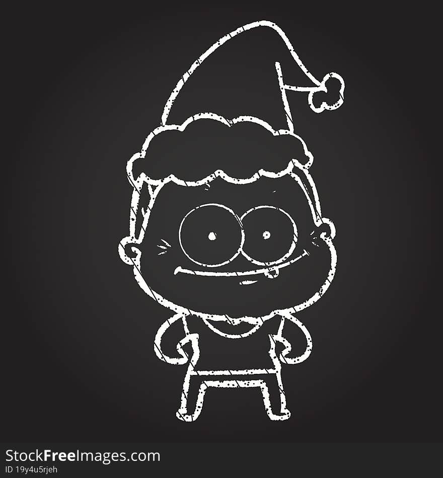 Christmas Man Chalk Drawing