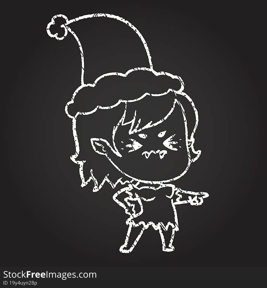 Christmas Vampire Chalk Drawing