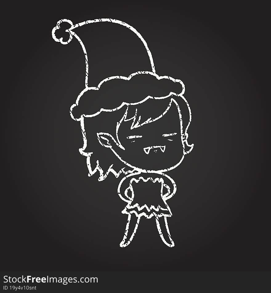 Christmas Vampire Chalk Drawing