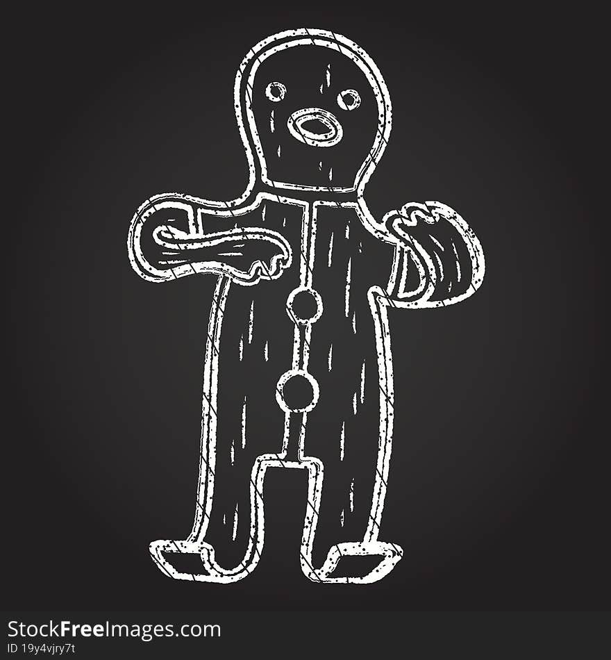 Gingerbread Man Chalk Drawing