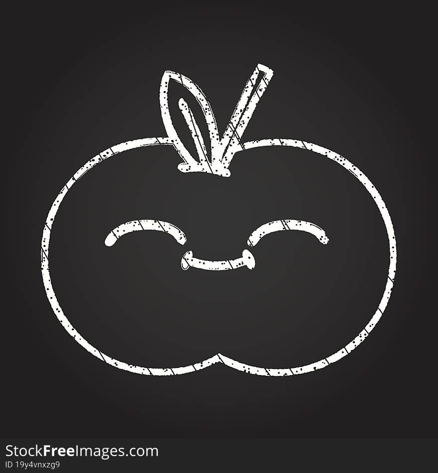 Apple Chalk Drawing