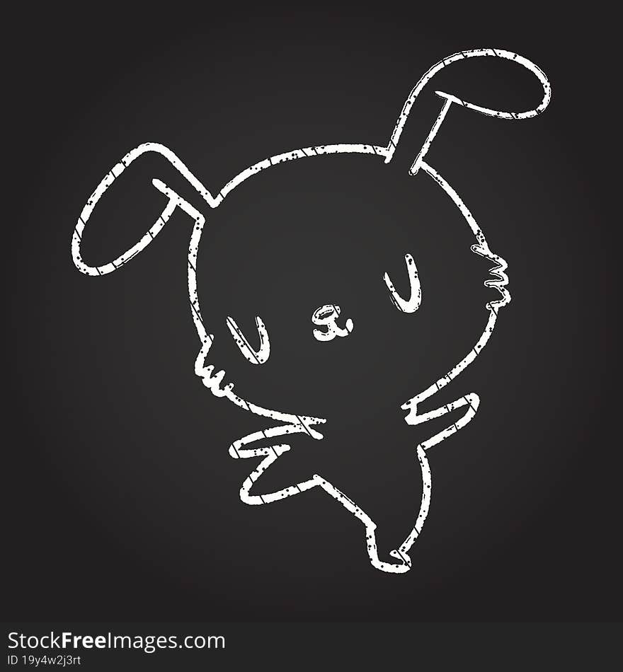 Cute Rabbit Chalk Drawing