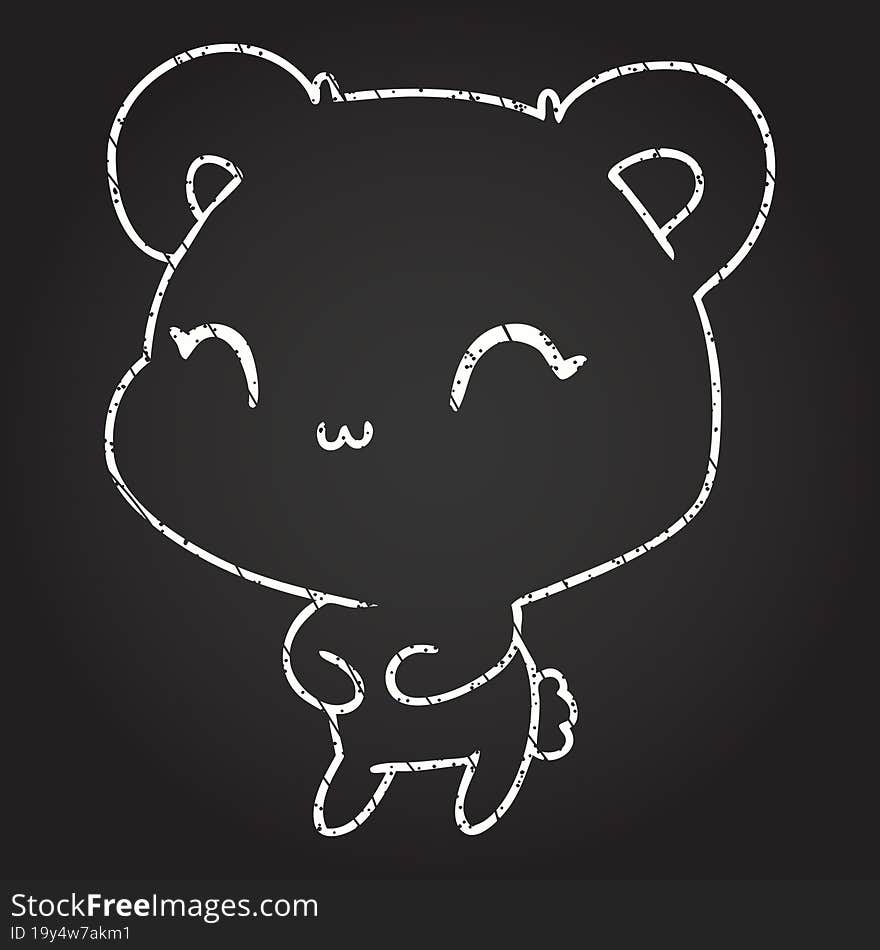 Cute Bear Chalk Drawing