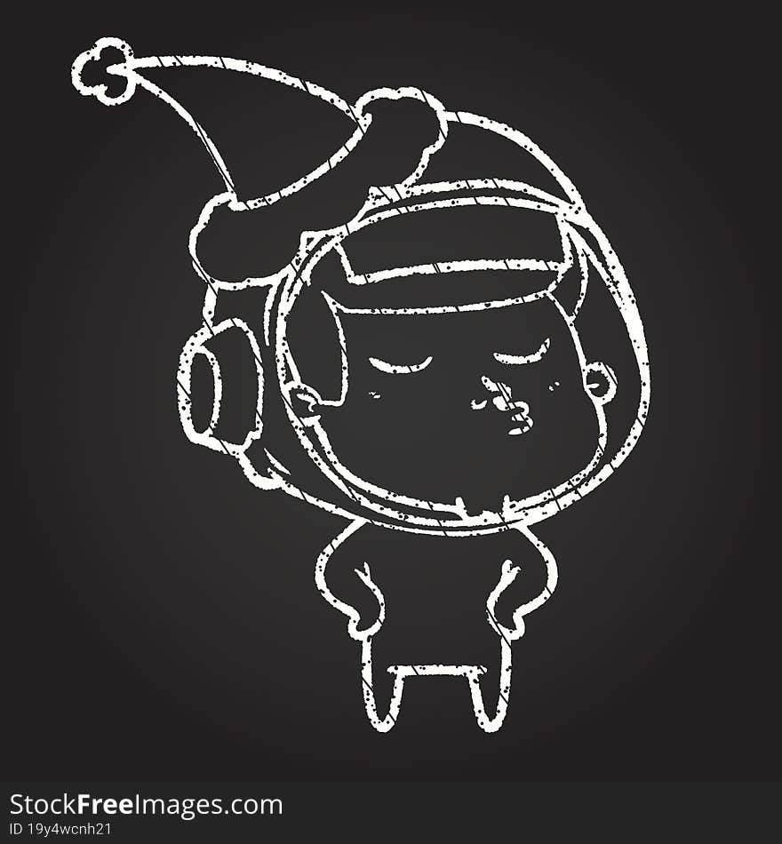 Xmas Astronaut Chalk Drawing