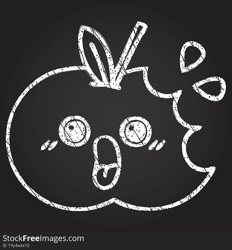 Bitten Apple Chalk Drawing