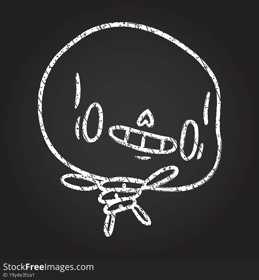 Happy Skeleton Chalk Drawing