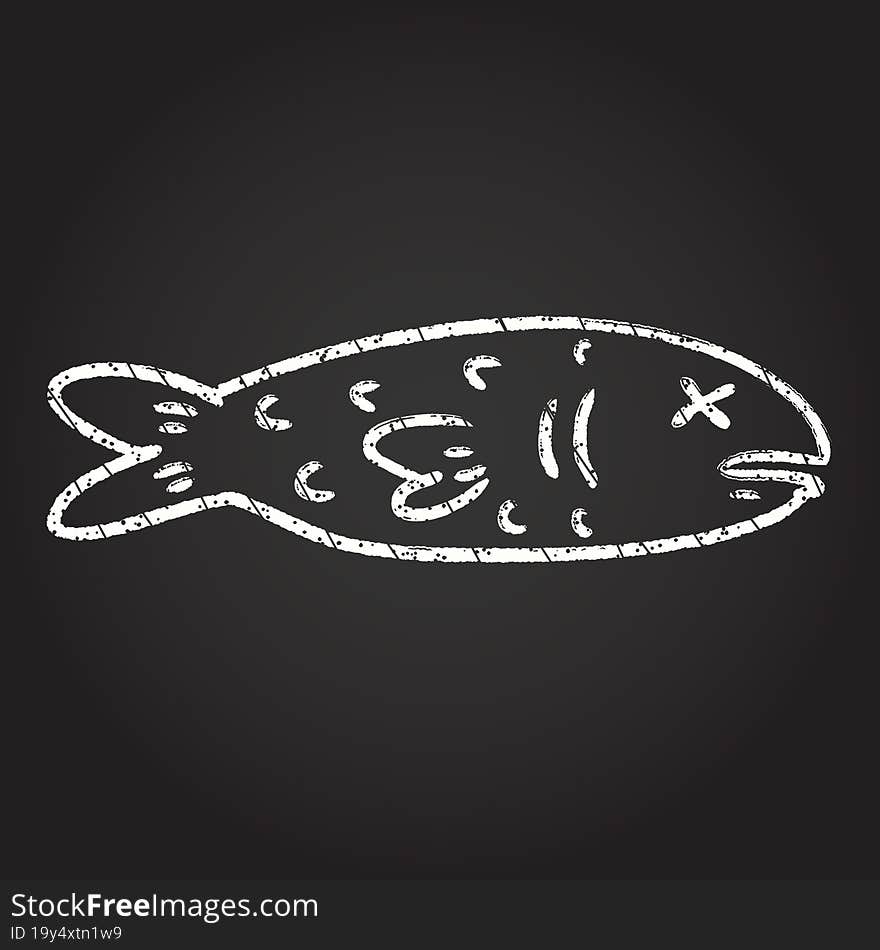 Dead Fish Chalk Drawing