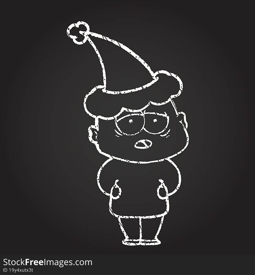 Christmas Man Chalk Drawing