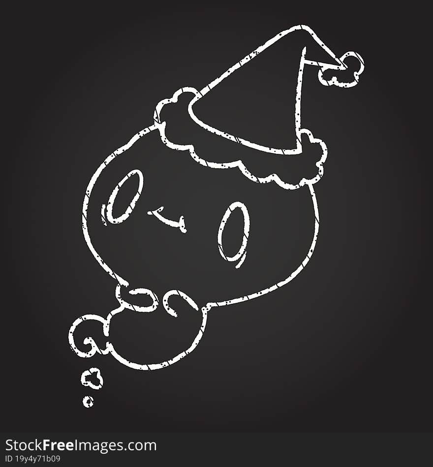 Christmas Ghost Chalk Drawing