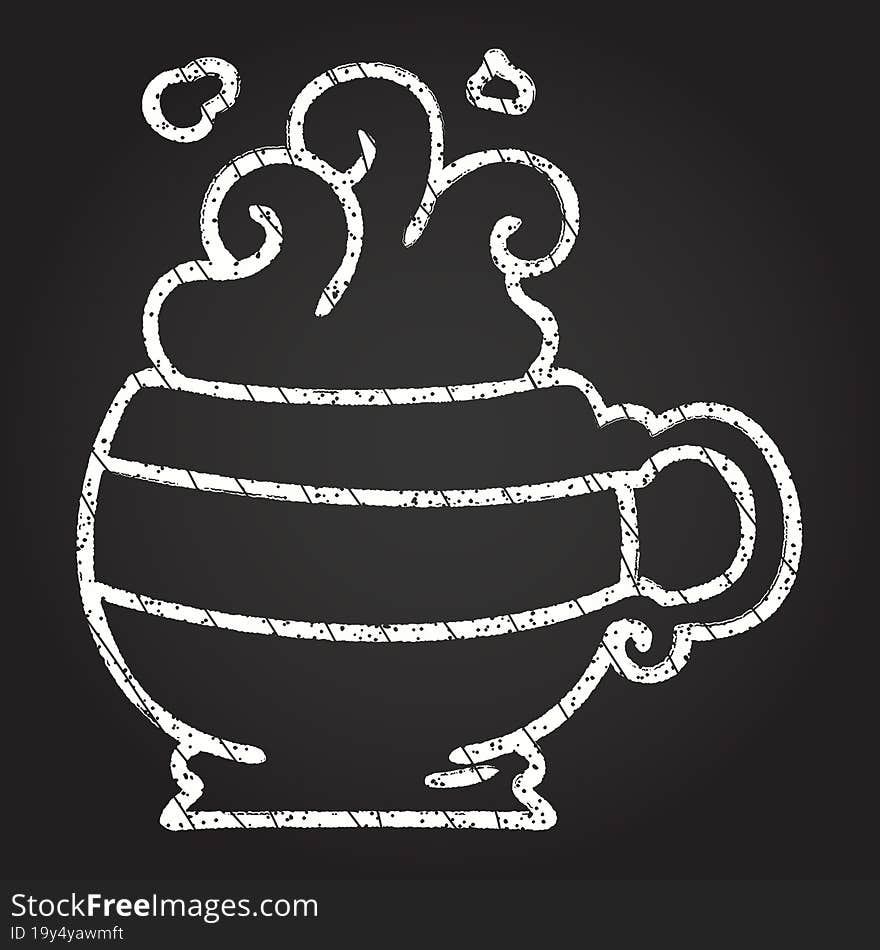 Coffee Cup Chalk Drawing