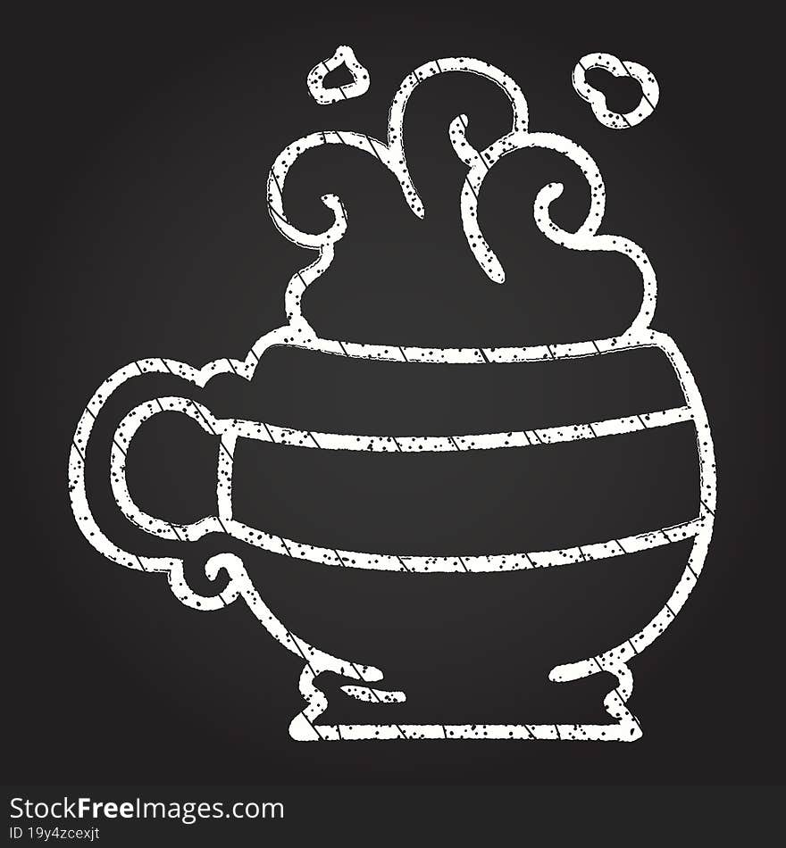 Coffee Cup Chalk Drawing