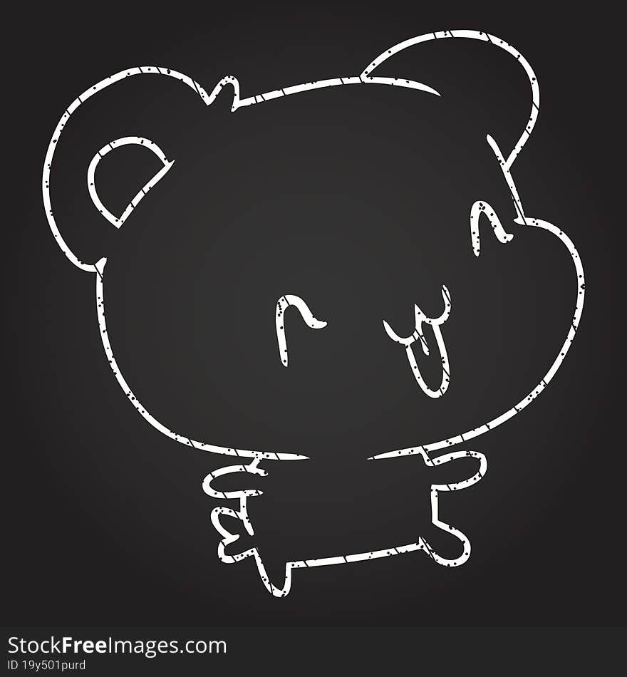 Cute Bear Chalk Drawing