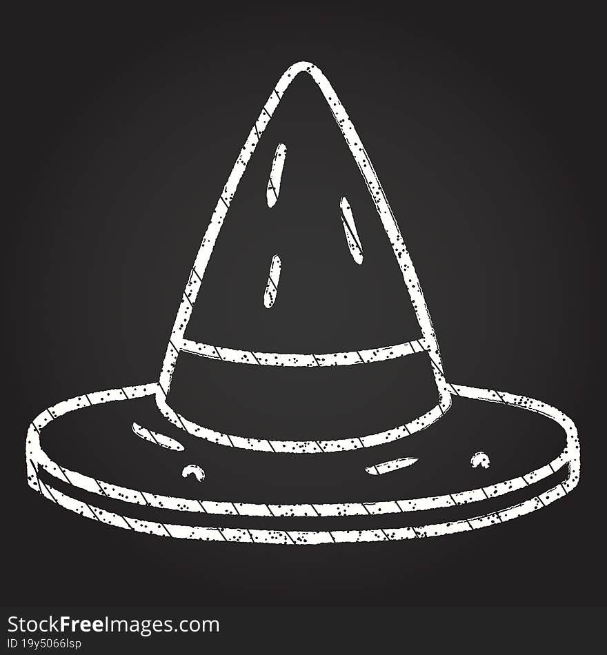 Pointy Hat Chalk Drawing