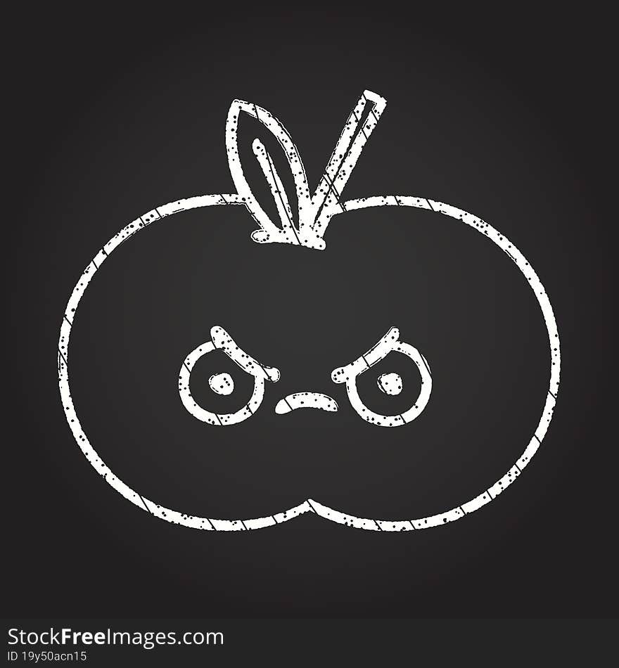 Apple Chalk Drawing