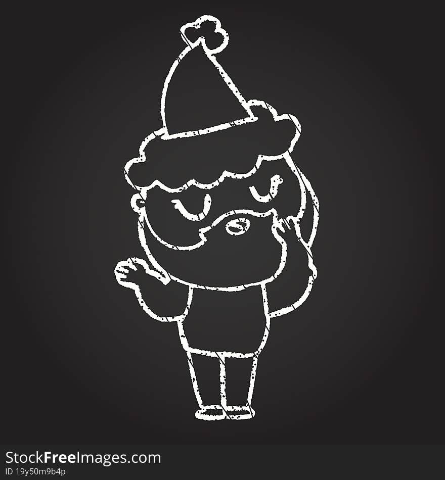 Christmas Man Chalk Drawing