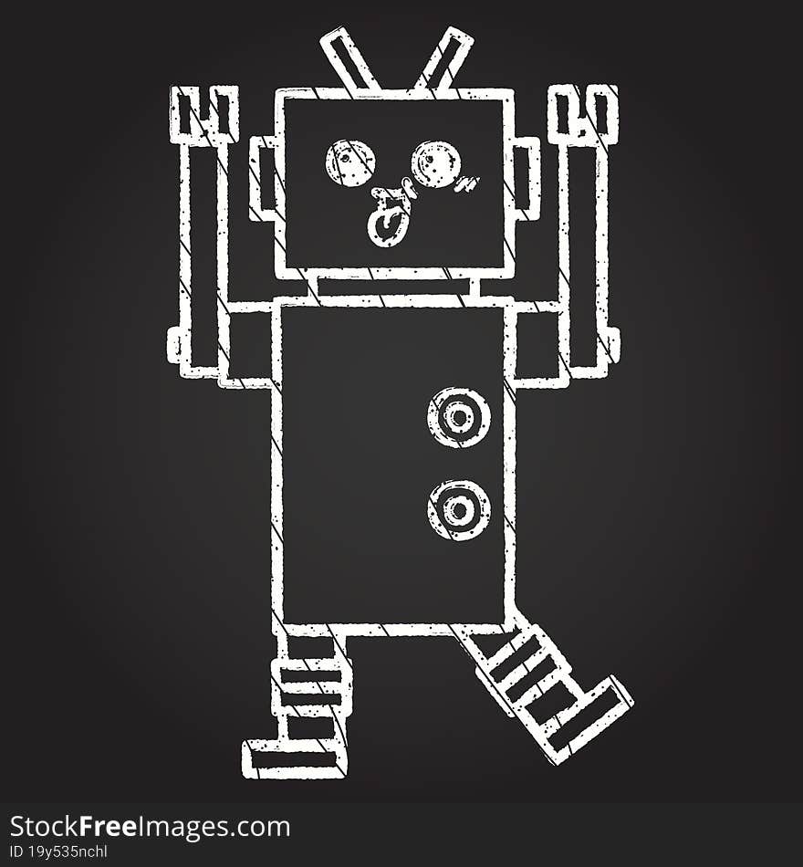 Robot Chalk Drawing