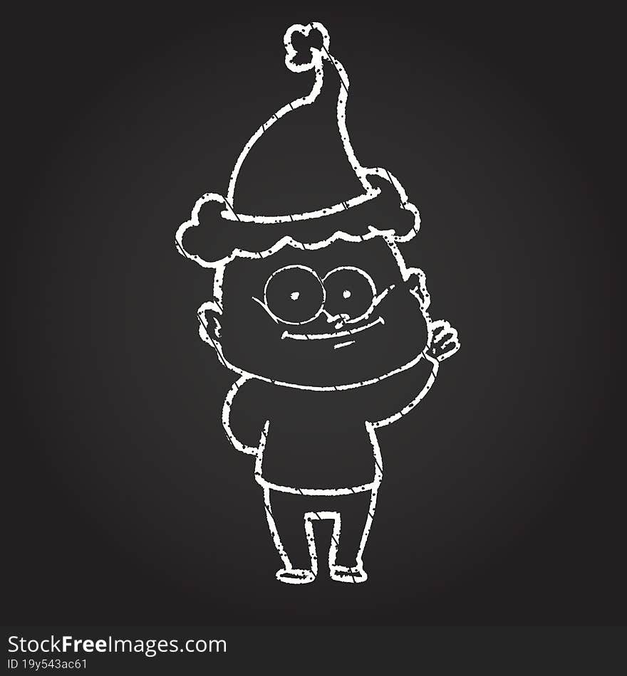 Christmas Man Chalk Drawing