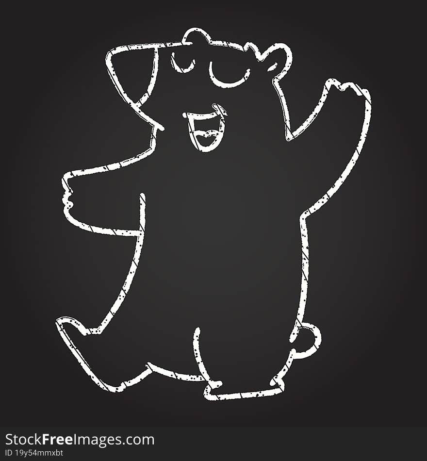 Happy Bear Chalk Drawing