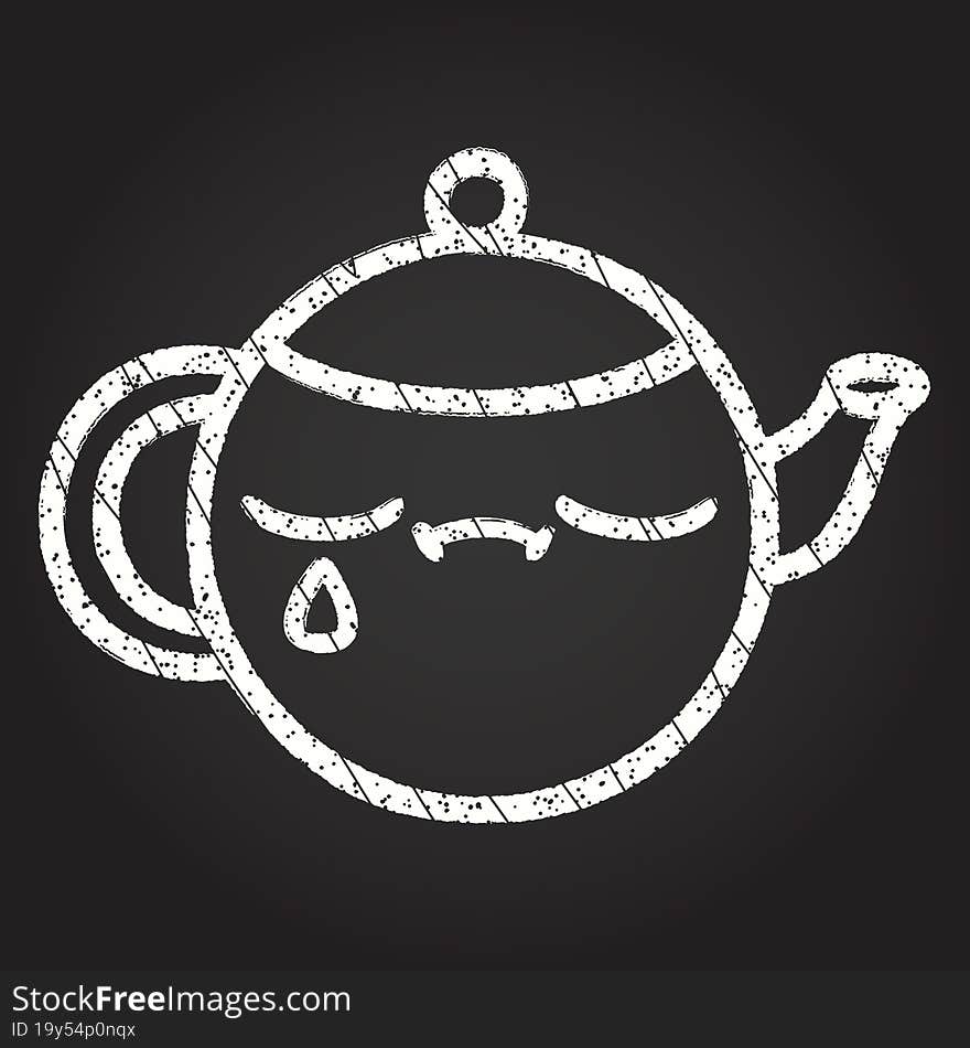 Crying Teapot Chalk Drawing