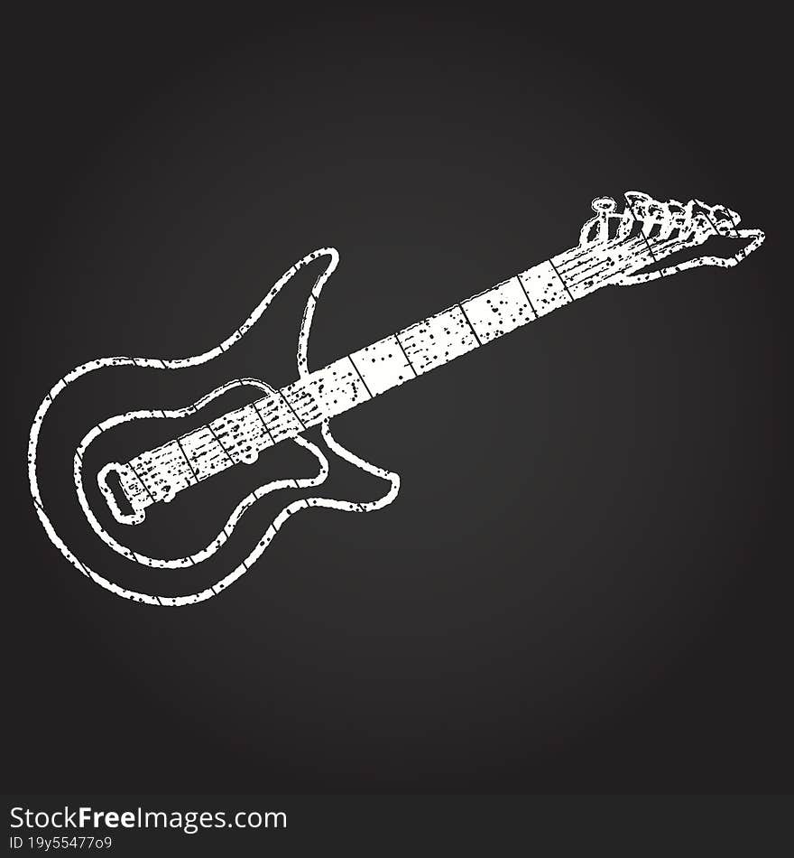 Electric Guitar Chalk Drawing