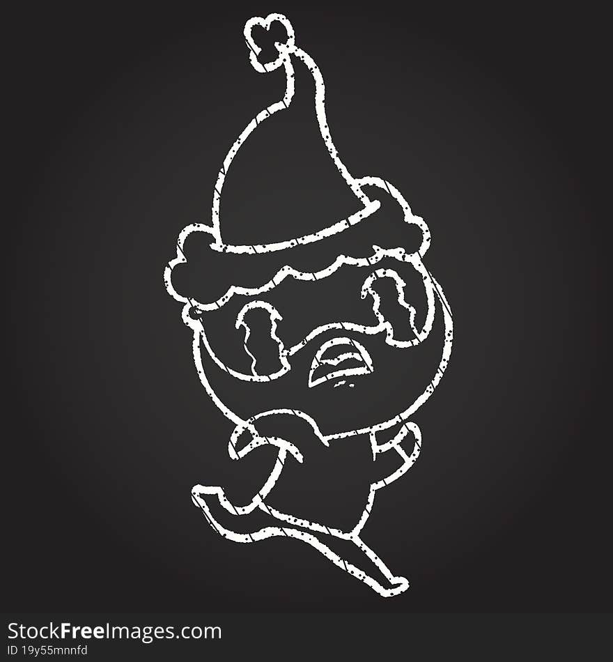 Christmas Man Chalk Drawing