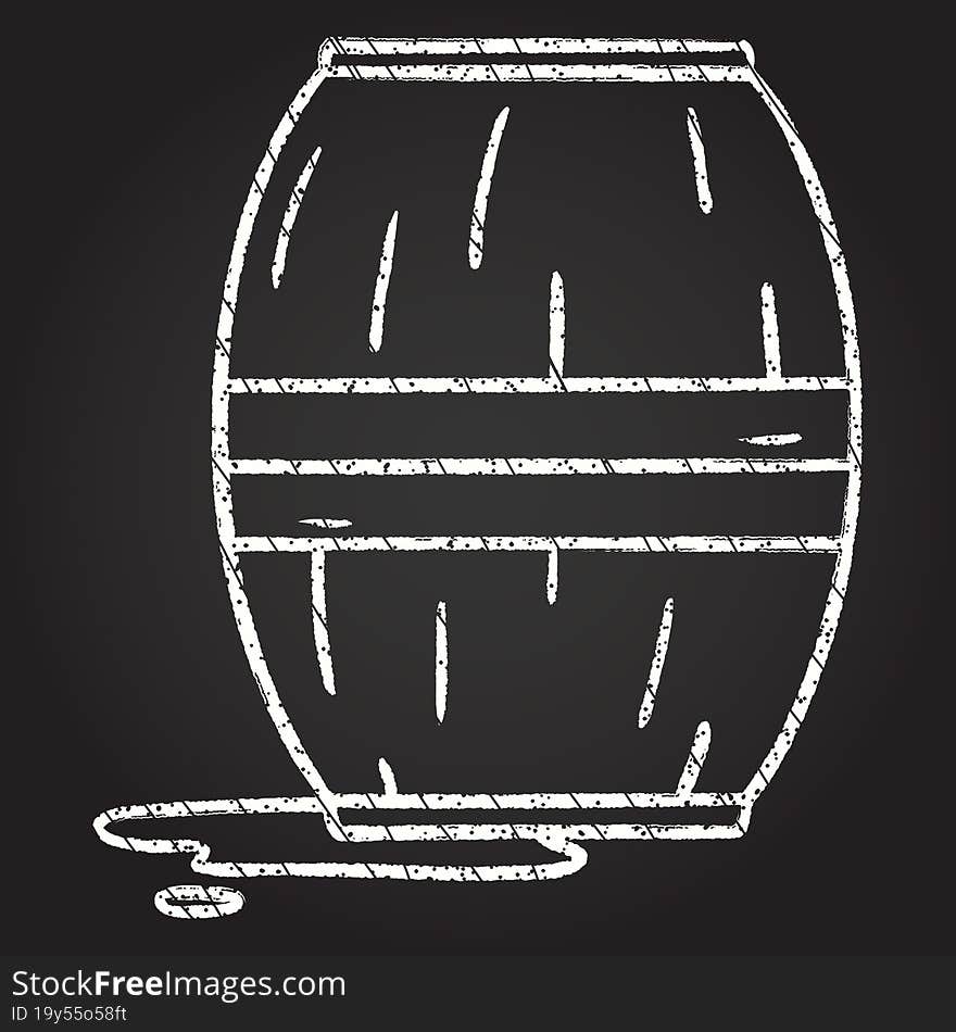 Leaky Barrel Chalk Drawing