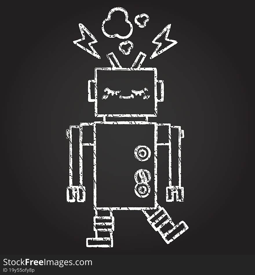 Robot Chalk Drawing