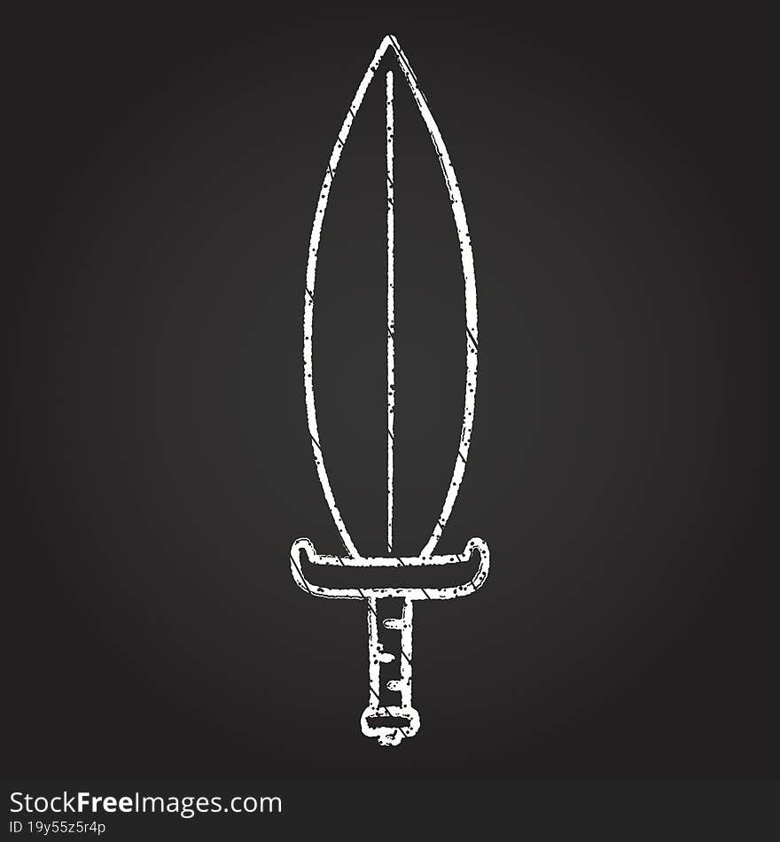 Leafblade Sword Chalk Drawing