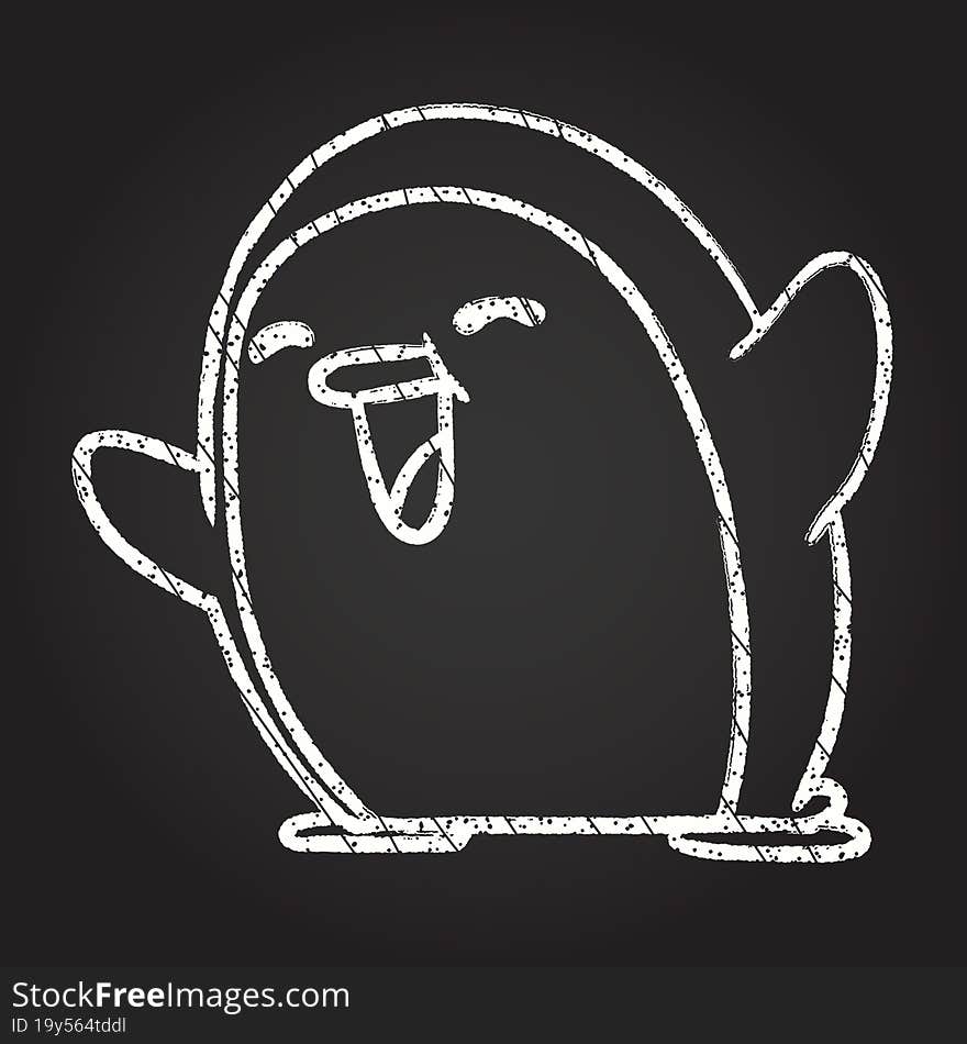 penguin Chalk Drawing