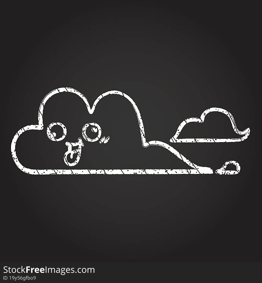 Crazy Cloud Chalk Drawing