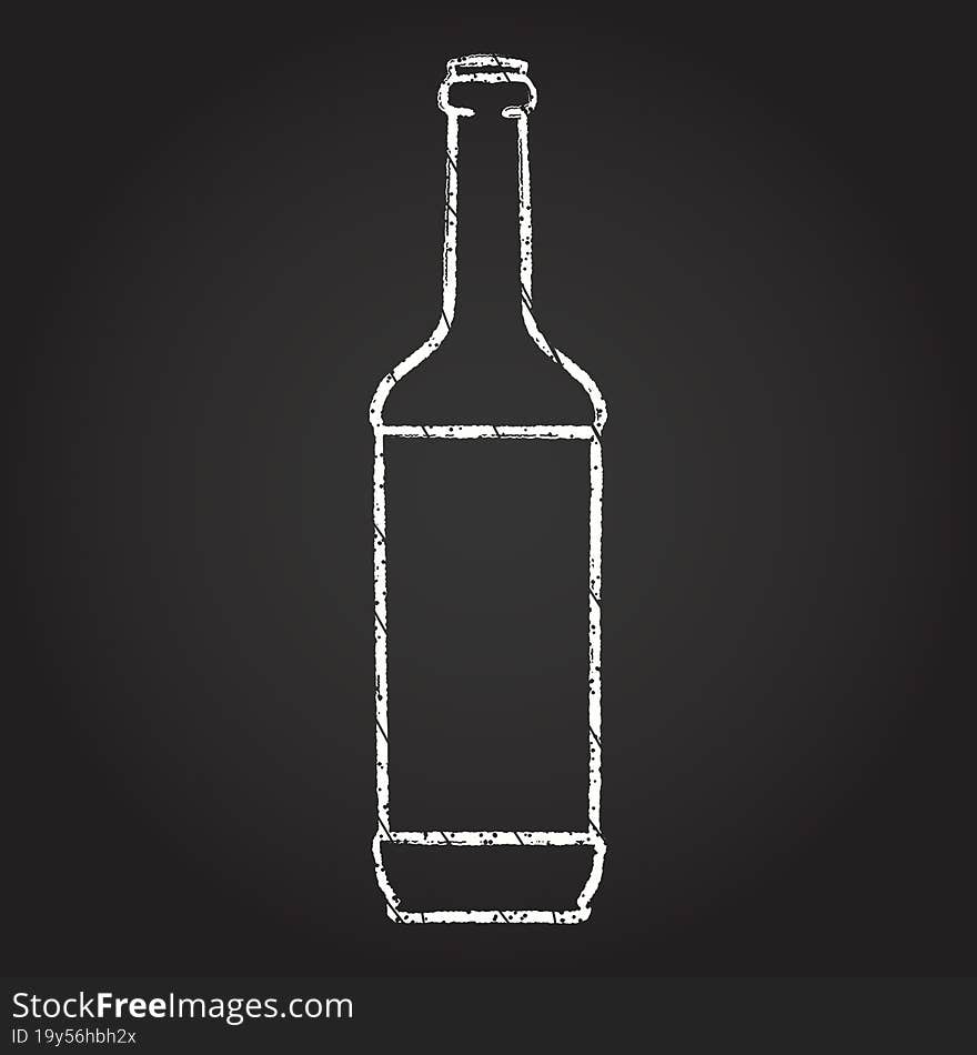 Wine Bottle Chalk Drawing