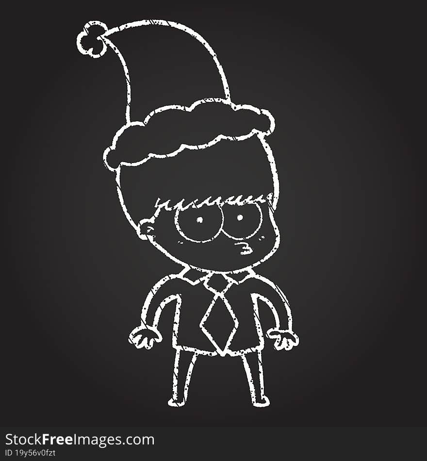 Christmas Man Chalk Drawing