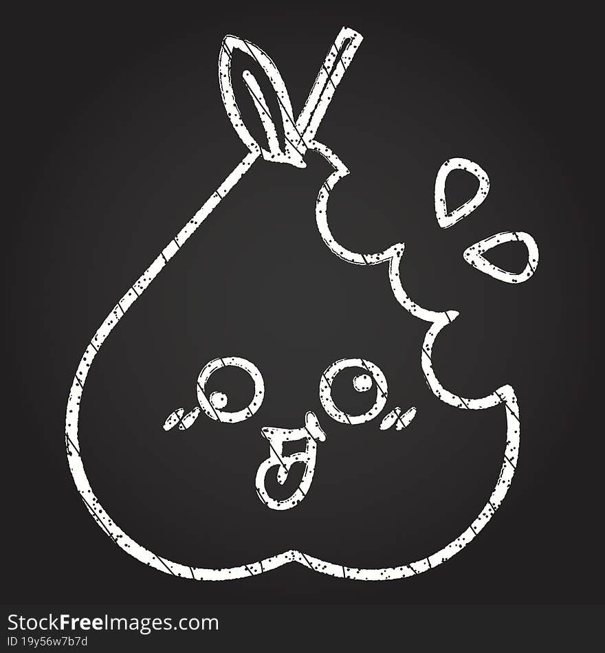 Pear Chalk Drawing