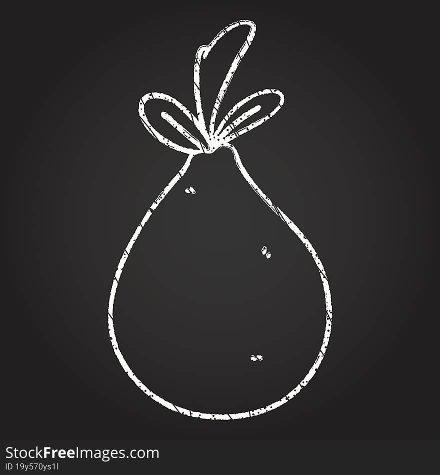 Pear Chalk Drawing