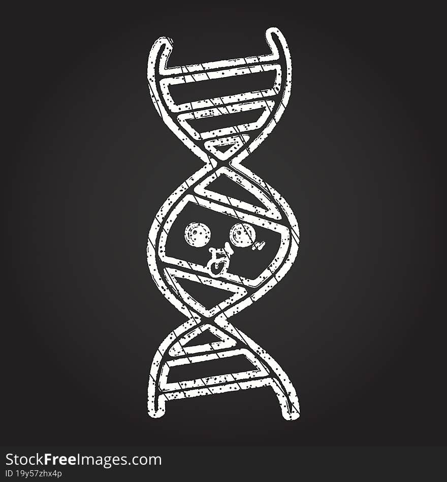 DNA Strand Chalk Drawing