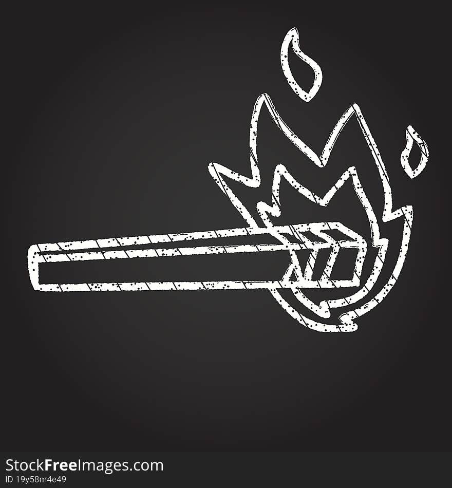 Burning Torch Chalk Drawing