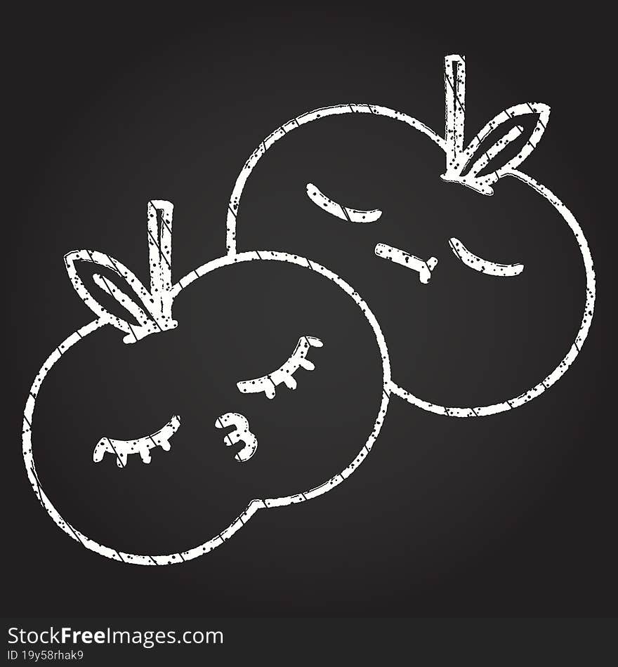 Apple Chalk Drawing