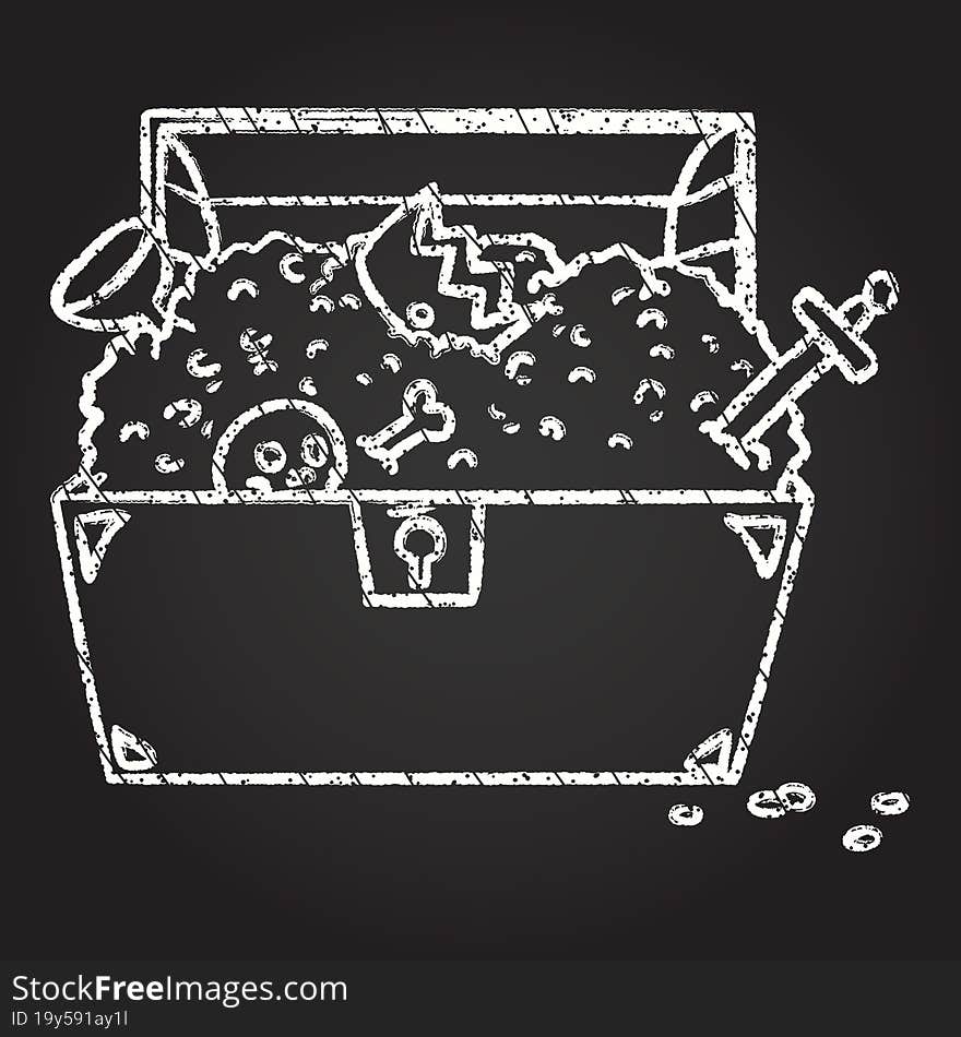 Treasure Chest Chalk Drawing