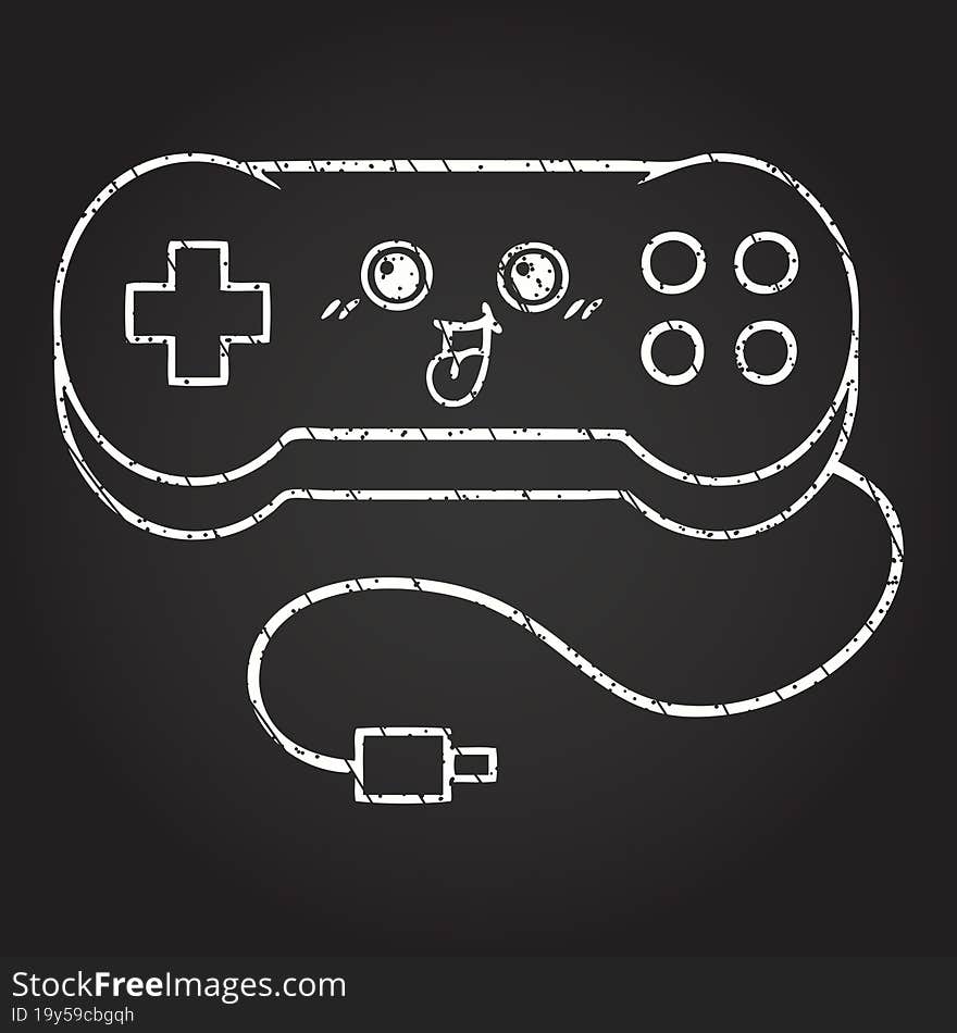 Game Controller Chalk Drawing