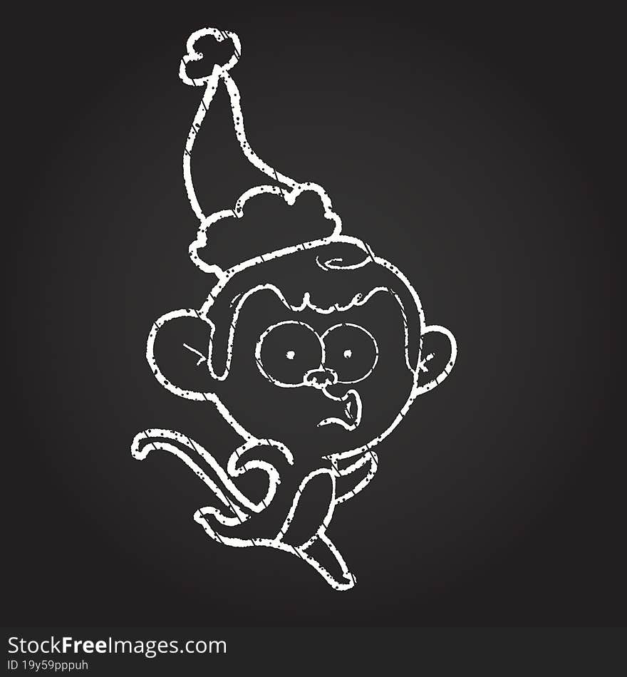 Crazy Monkey Chalk Drawing