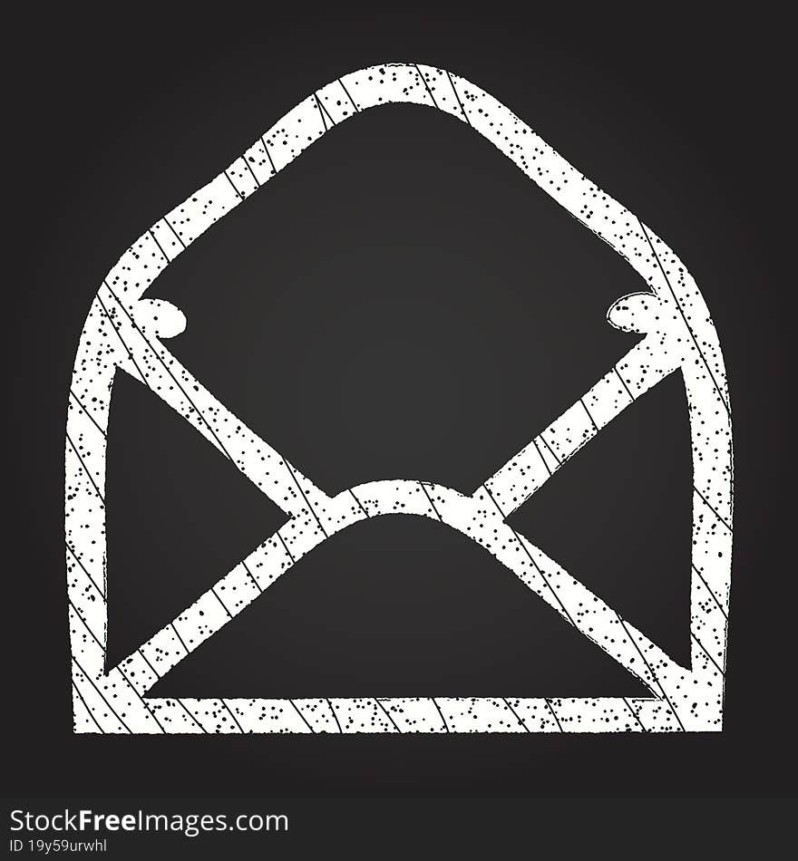 Mail Symbol Chalk Drawing