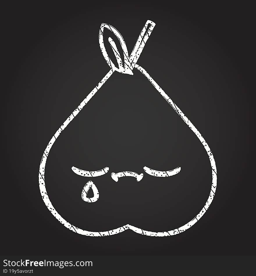 Crying Pear Chalk Drawing