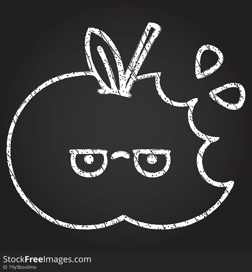 Apple Chalk Drawing