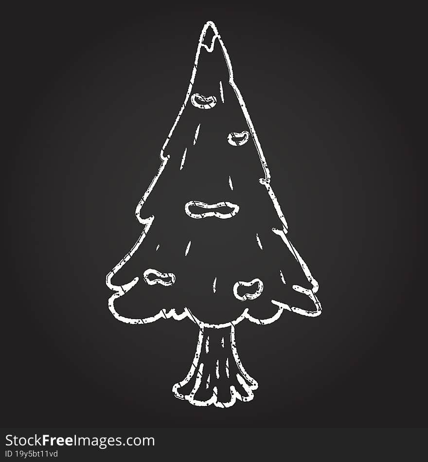 Christmas Tree Chalk Drawing