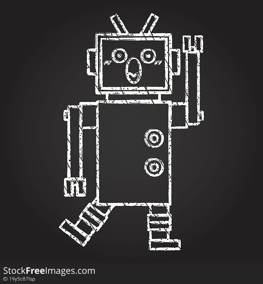 Robot Chalk Drawing